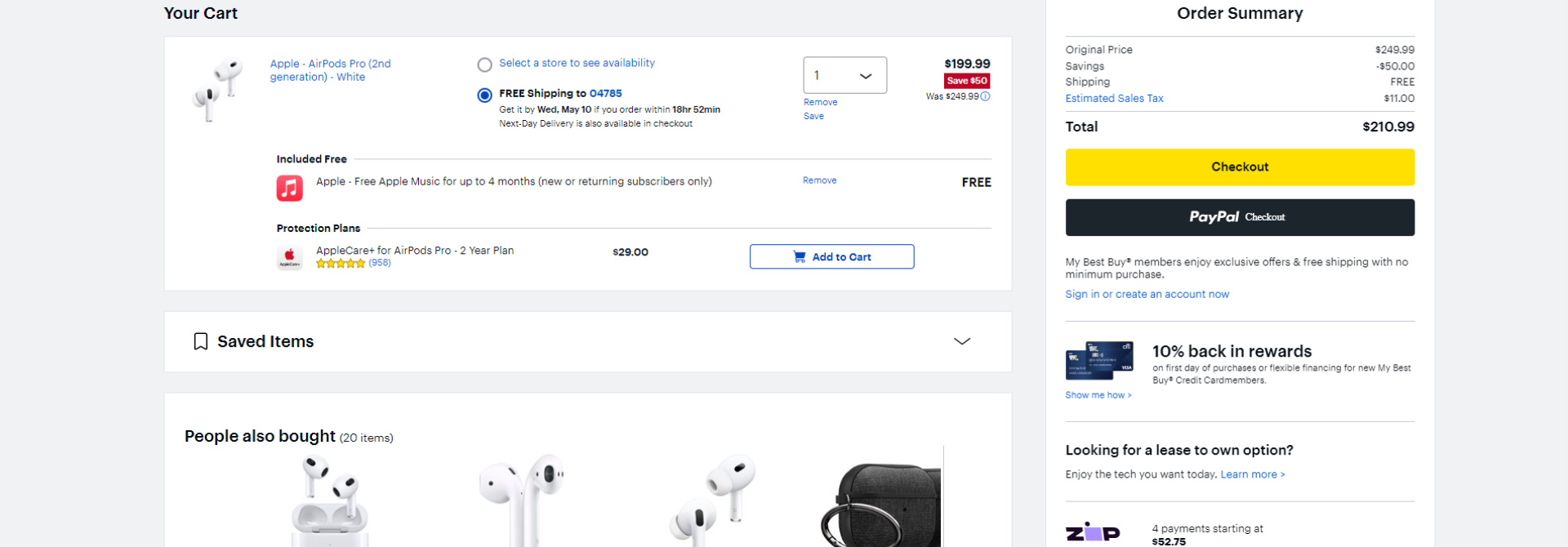 Koszyk w sklepie internetowym Best Buy