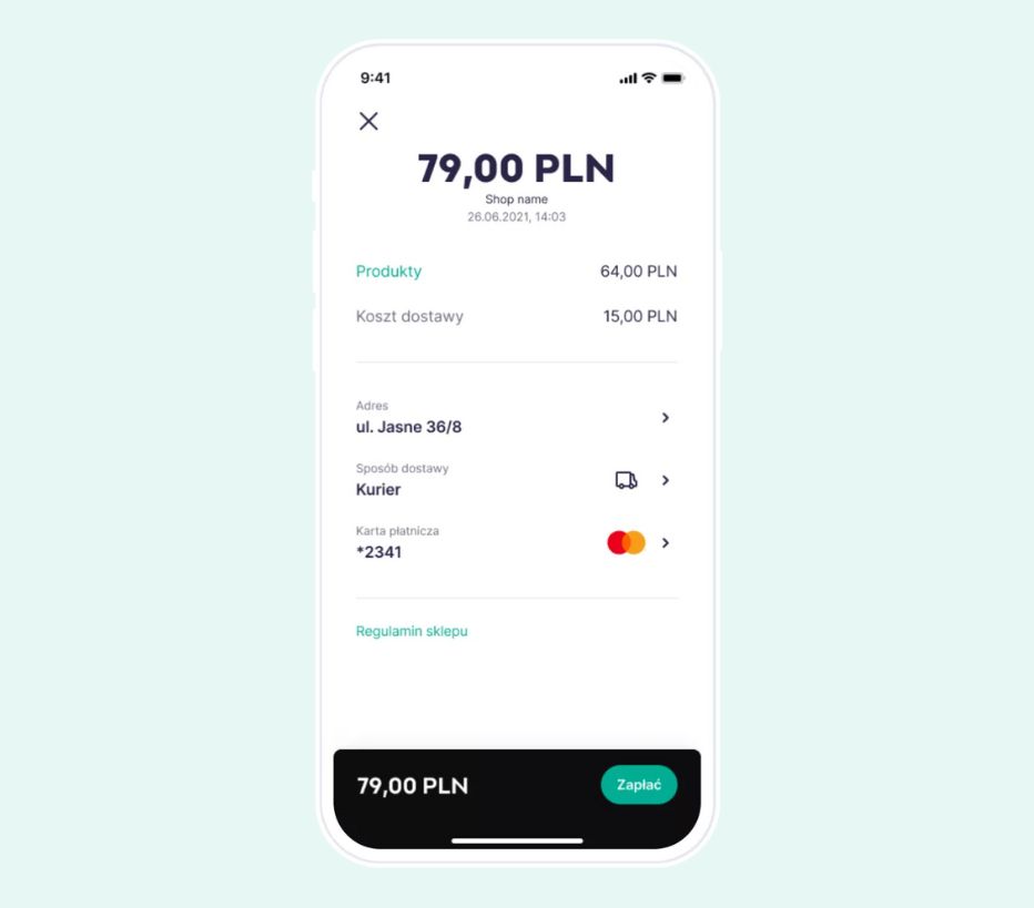 Płatność Payeye - wersja mobile