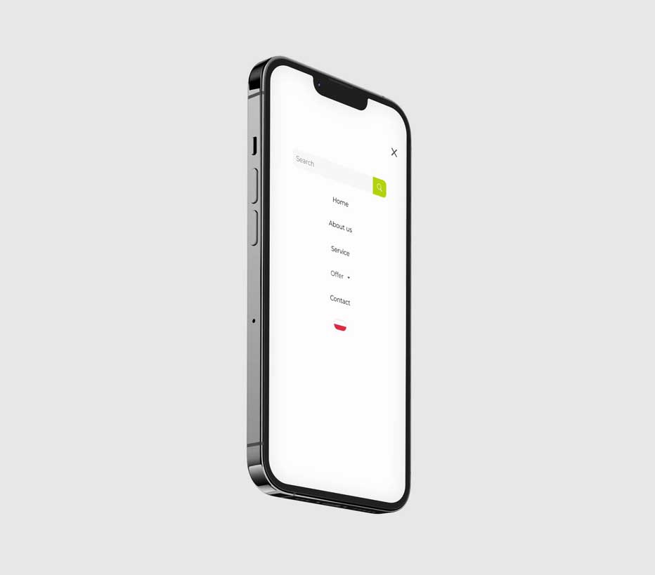 Menu strony internetowej Star San Duo - wersja mobile